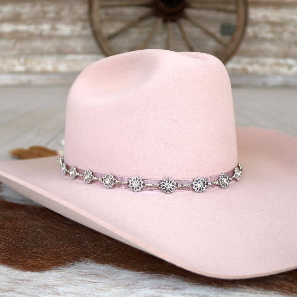 Willow Lane Hat Co. - Silver Dainty Wildflower Chain Hat Band