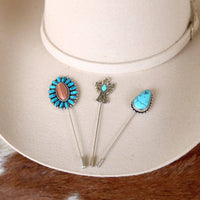 Willow Lane Hat Co. - Beaded Turquoise Hat Pin - Sierra
