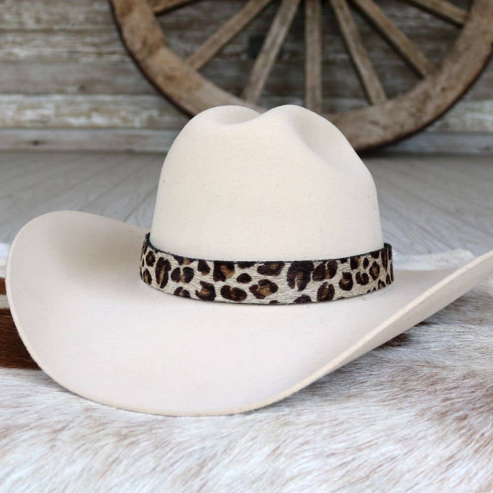Willow Lane Hat Co. - Leopard Print Leather Hat Band - Dixie