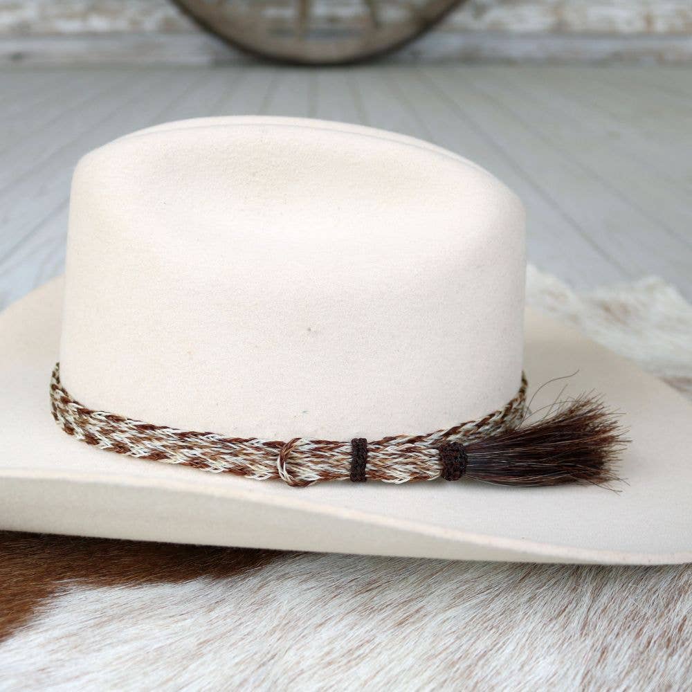 Willow Lane Hat Co. - Horsehair Braided Single Tassel Hat Band - Chestnut