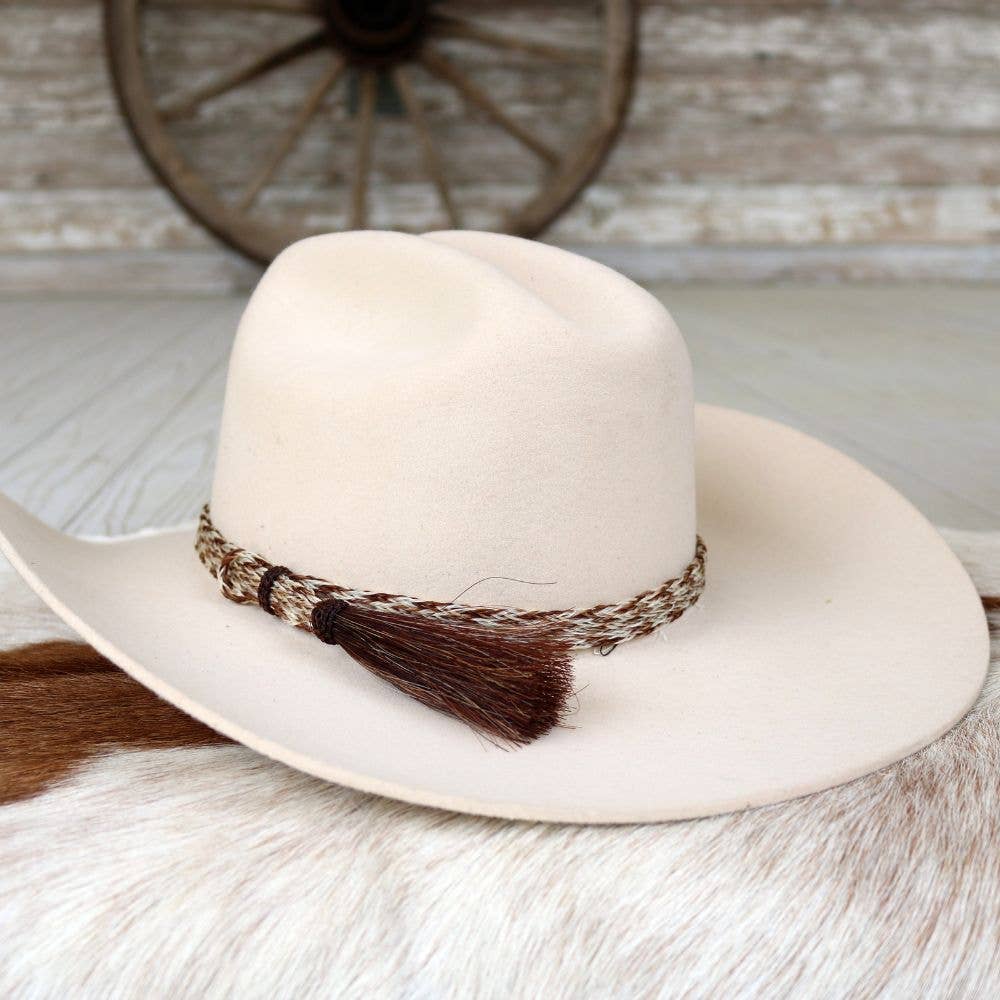 Willow Lane Hat Co. - Horsehair Braided Single Tassel Hat Band - Chestnut