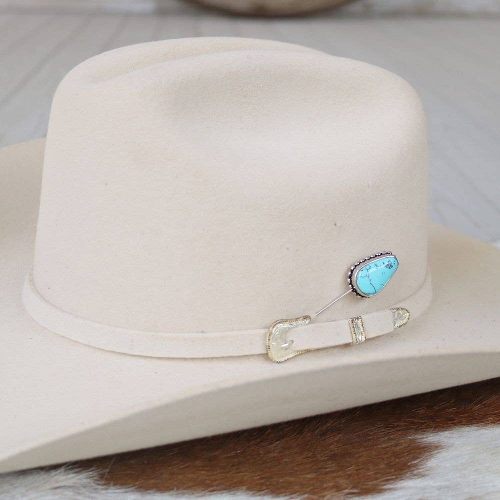 Willow Lane Hat Co. - Beaded Turquoise Hat Pin - Sierra