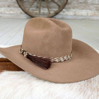 Willow Lane Hat Co. - Horsehair Braided Single Tassel Hat Band - Chestnut