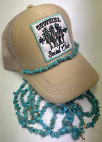 Turquoise Multiple Stone Beading Trucker Hat Chain