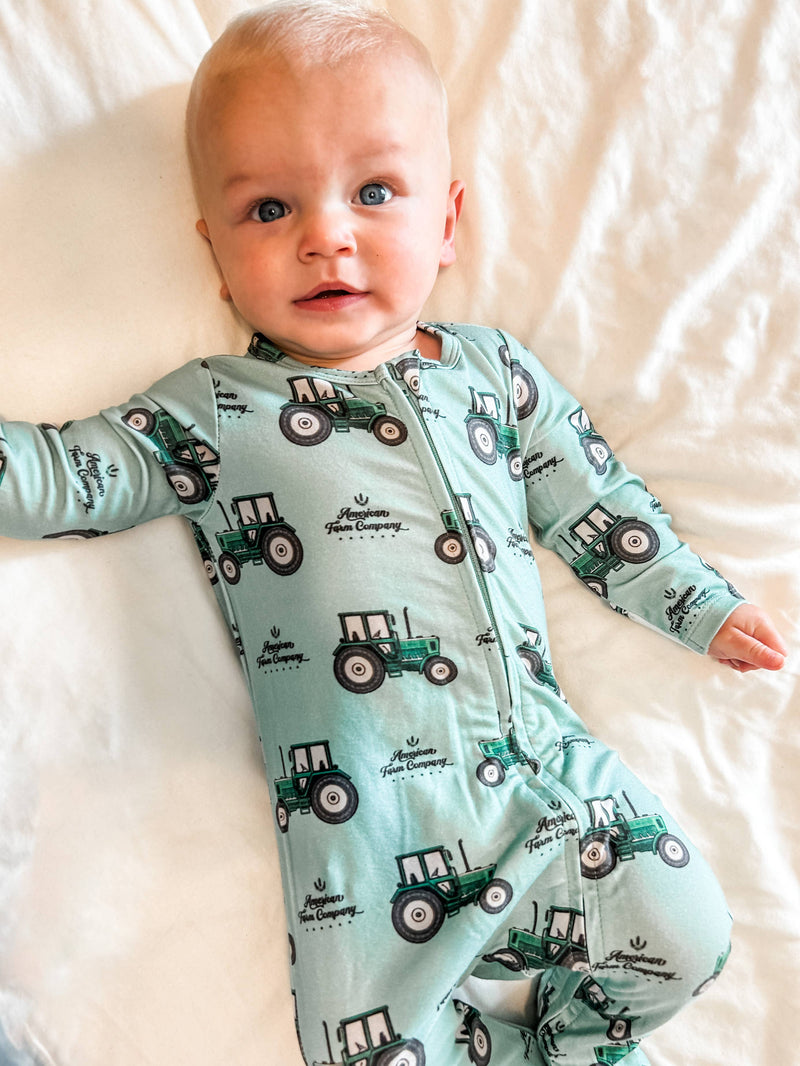 Bamboo AFC Green Tractor Baby/Toddler Pajamas