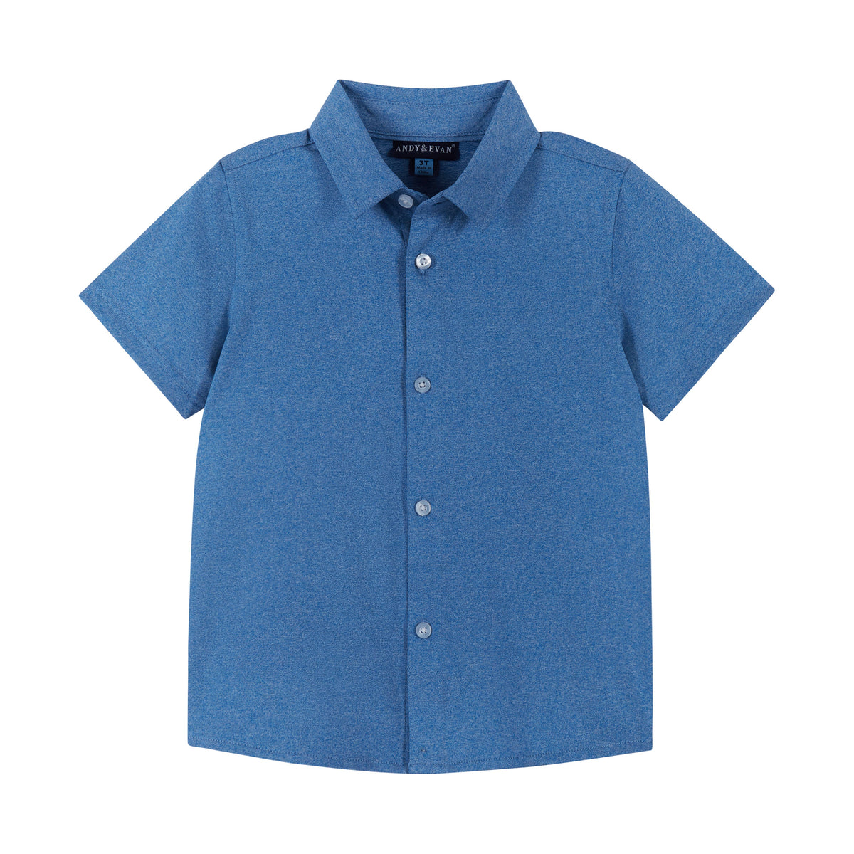 Andy & Evan Boys Tween Blue Knit Button-Up Shirt