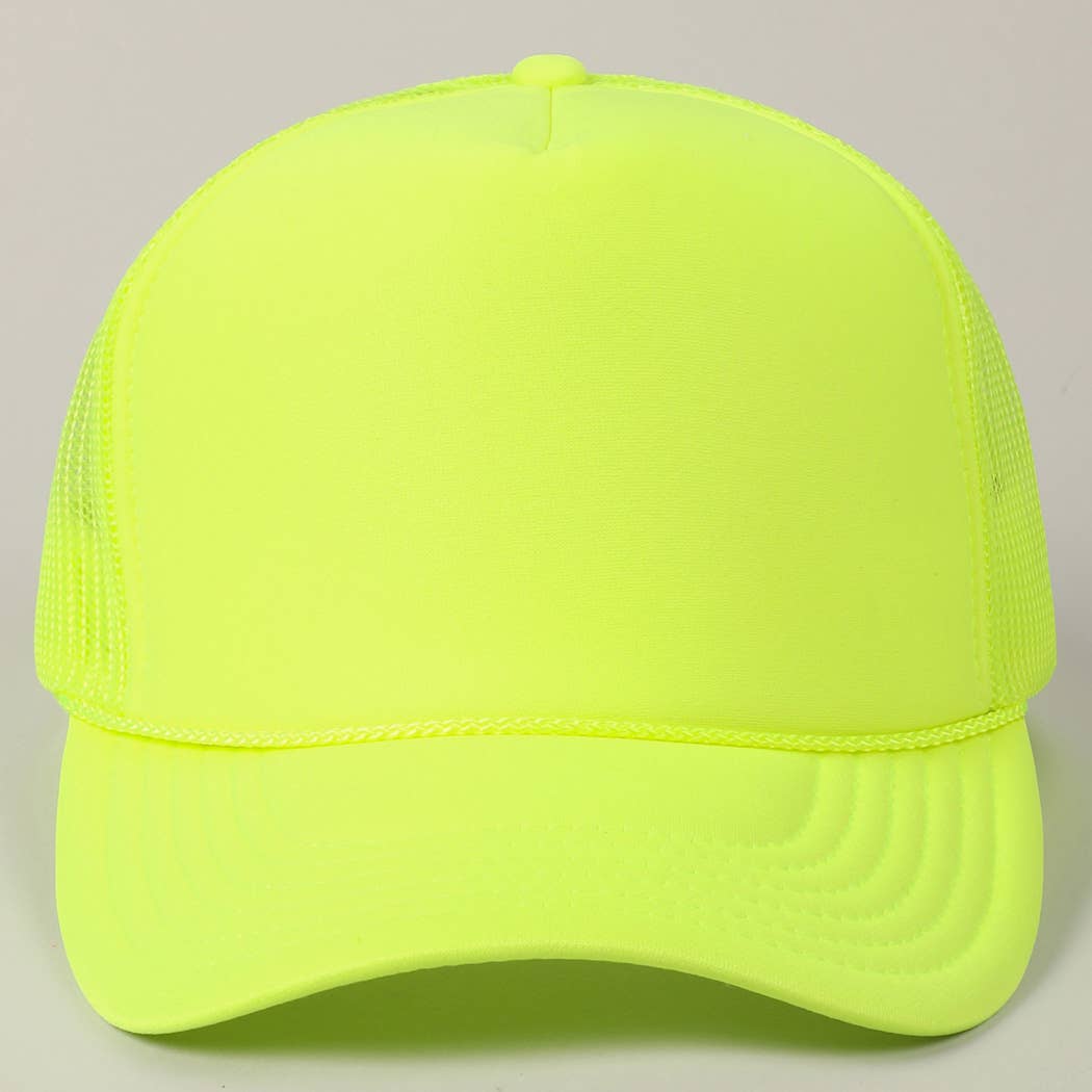 Classic Foam Front Trucker Hat: Neon Yellow