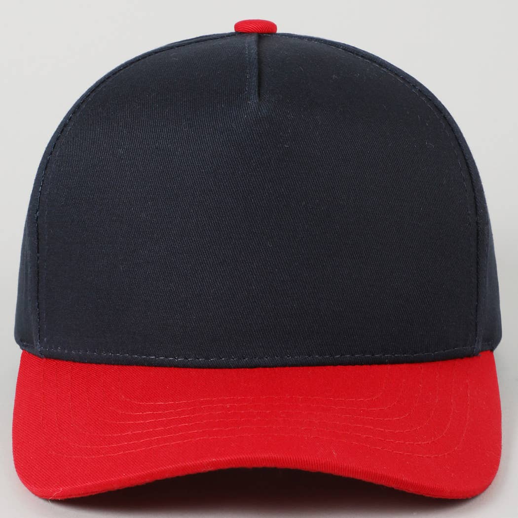 Fashion City - Plain Two-Tone Canvas Cotton Trucker Hat: BLK / ONE SIZE