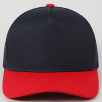 Fashion City - Plain Two-Tone Canvas Cotton Trucker Hat: BLK / ONE SIZE