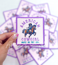 ABLNco - American Cowgirl rodeo preppy trucker hat patch iron on
