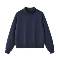 Sodalemon - Unisex Fall Cozy Fleece Mock Neck Sweatshirt: Black / S