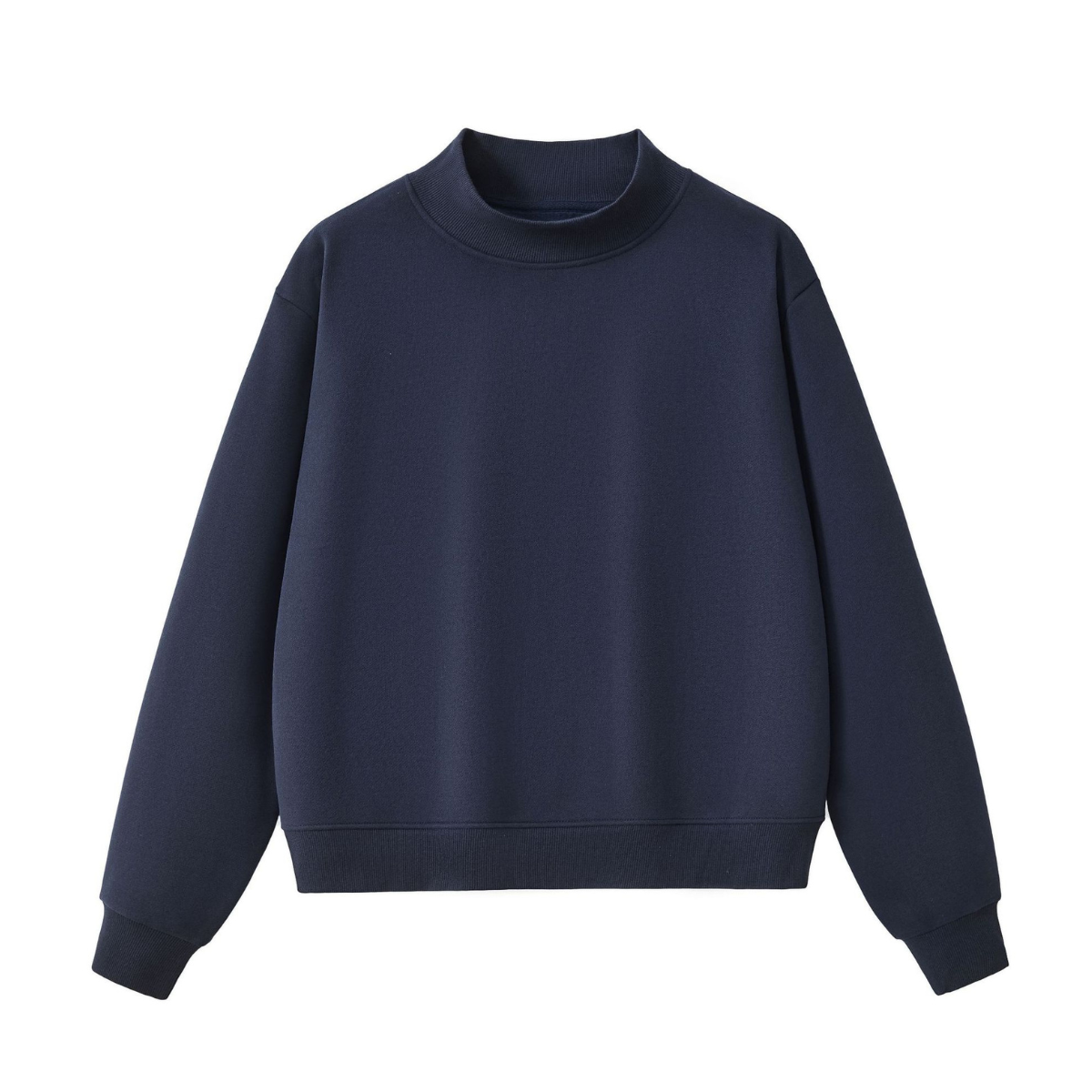 Sodalemon - Unisex Fall Cozy Fleece Mock Neck Sweatshirt: Black / XL