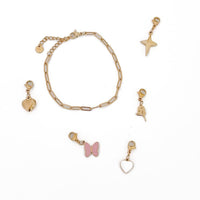 Pretty Simple Chanelle Custom Charm Bracelets - WATERPROOF: Gold