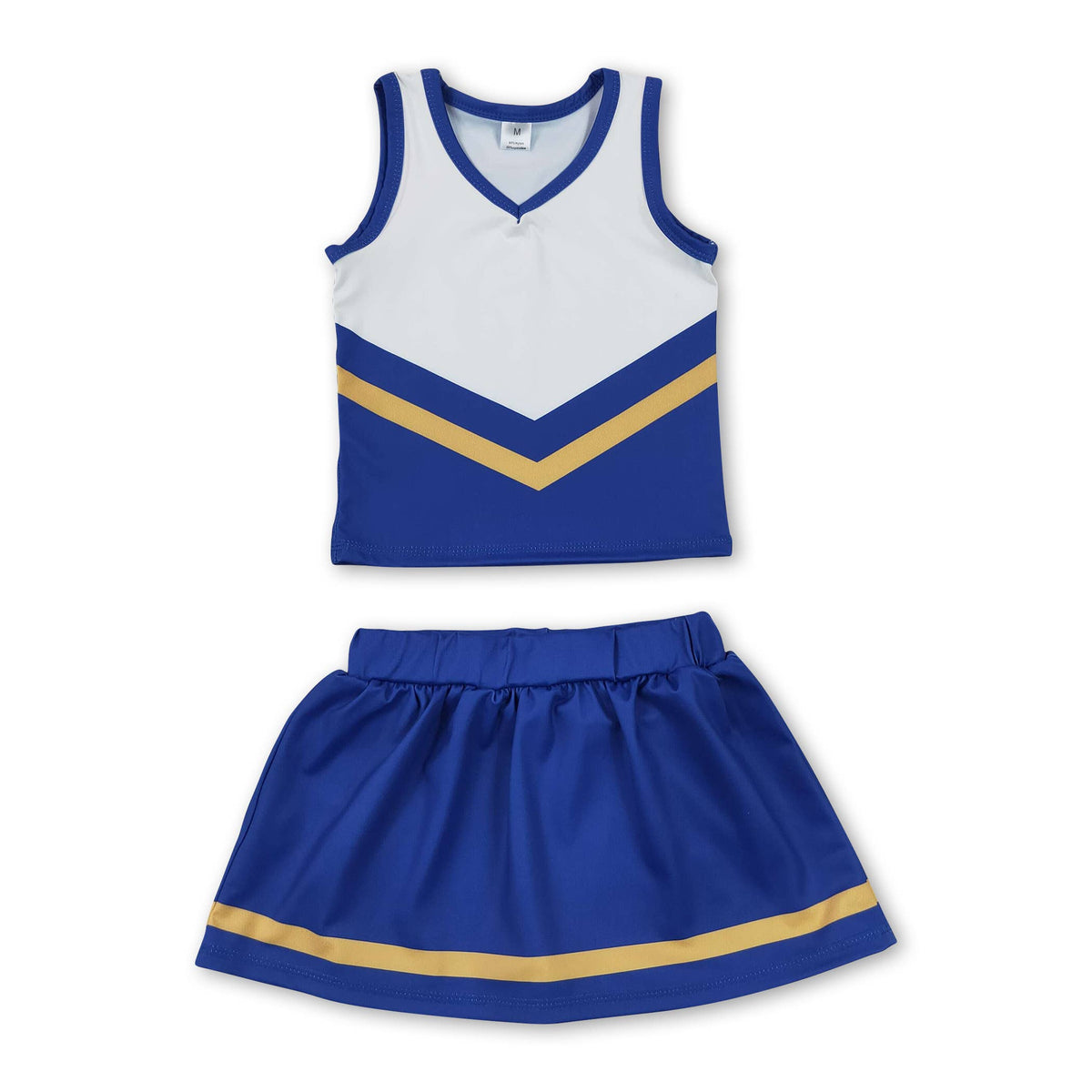 Yawoo Garments - Sleeveless white maroon top skirt girls team cheer active set: Red white / 6-7T