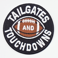 Trendy Transfers - Tailgates And Touchdowns Embroidered HAT/POCKET Patch: Black/White