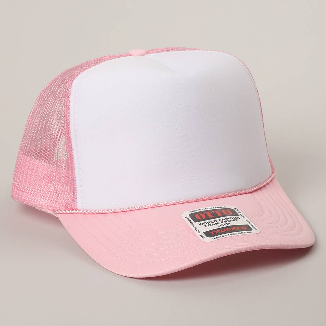 Classic Foam Front Trucker Hat: Brown-Tan