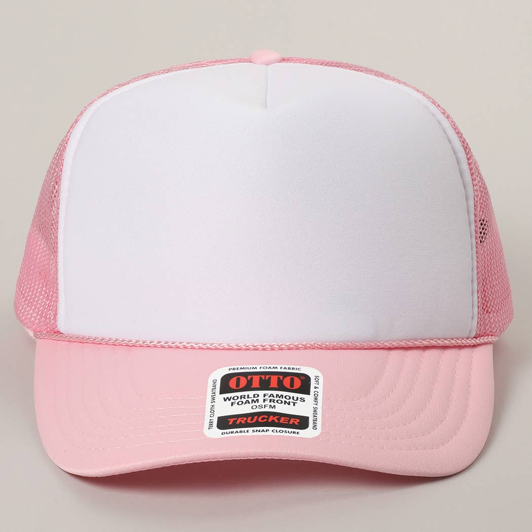 Classic Foam Front Trucker Hat: Brown-Tan