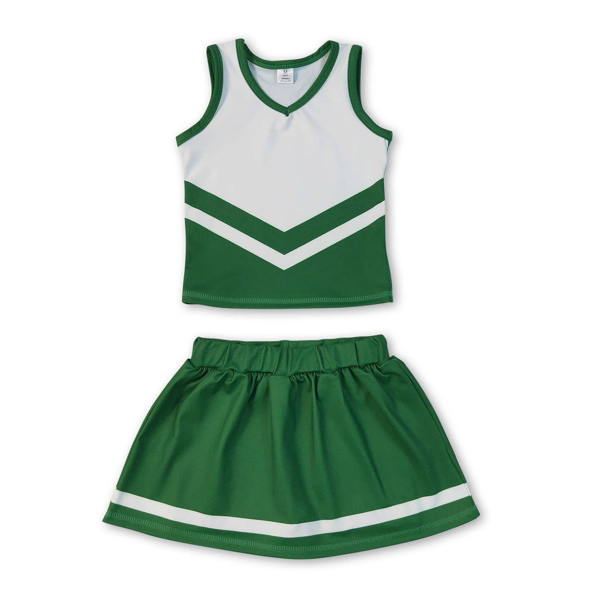 Yawoo Garments - Sleeveless white maroon top skirt girls team cheer active set: Red white / 6-7T