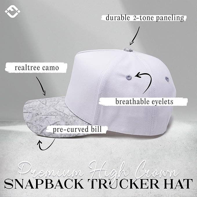 Funky Junque - Two Tone Vintage Snapback Hat - Real Tree Camo White/White