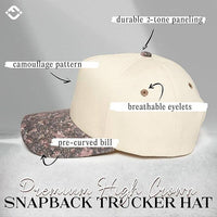 Funky Junque - Blank Two Tone Vintage Snapback Hat - Camo/Beige