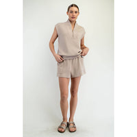 Rae Mode Modal Scuba Luxe V-Neck Sleeveless Top and Shorts Set: Paradise Blue