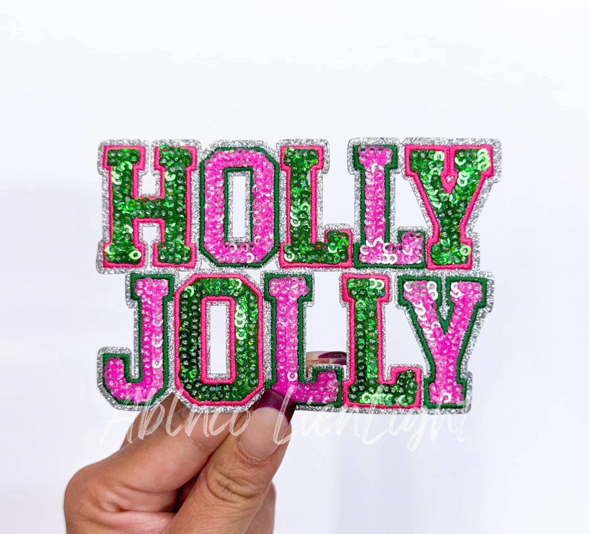 ABLN Boutique - Holly Jolly Small Sequin Embroidery Patch 