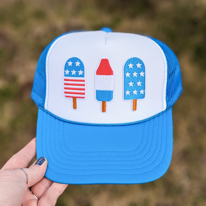 Patriotic Popsicles Embroidered HAT/POCKET Patch