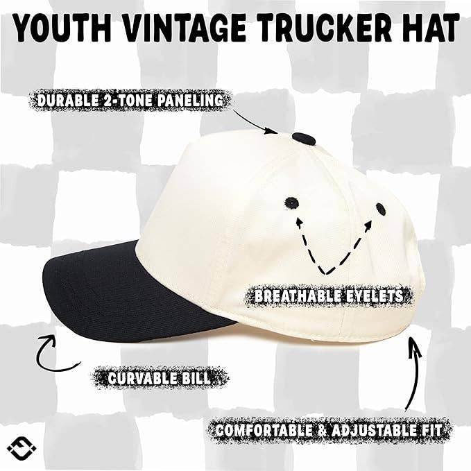 Funky Junque - Kids/Baby Two Tone Vintage Cap - Black/Beige: Kids (2-9 Years)