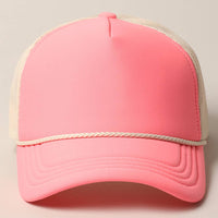 Classic Foam Front Trucker Hat: Lavender-Cream
