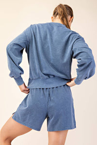Rae Mode Mineral Washed French Terry Short Set: Mocha