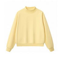 Sodalemon - Unisex Fall Cozy Fleece Mock Neck Sweatshirt: Black / XL