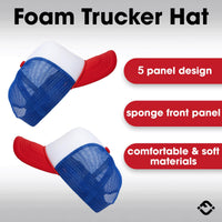 Funky Junque - Foam Trucker Hat (White/Red/Royal Blue)