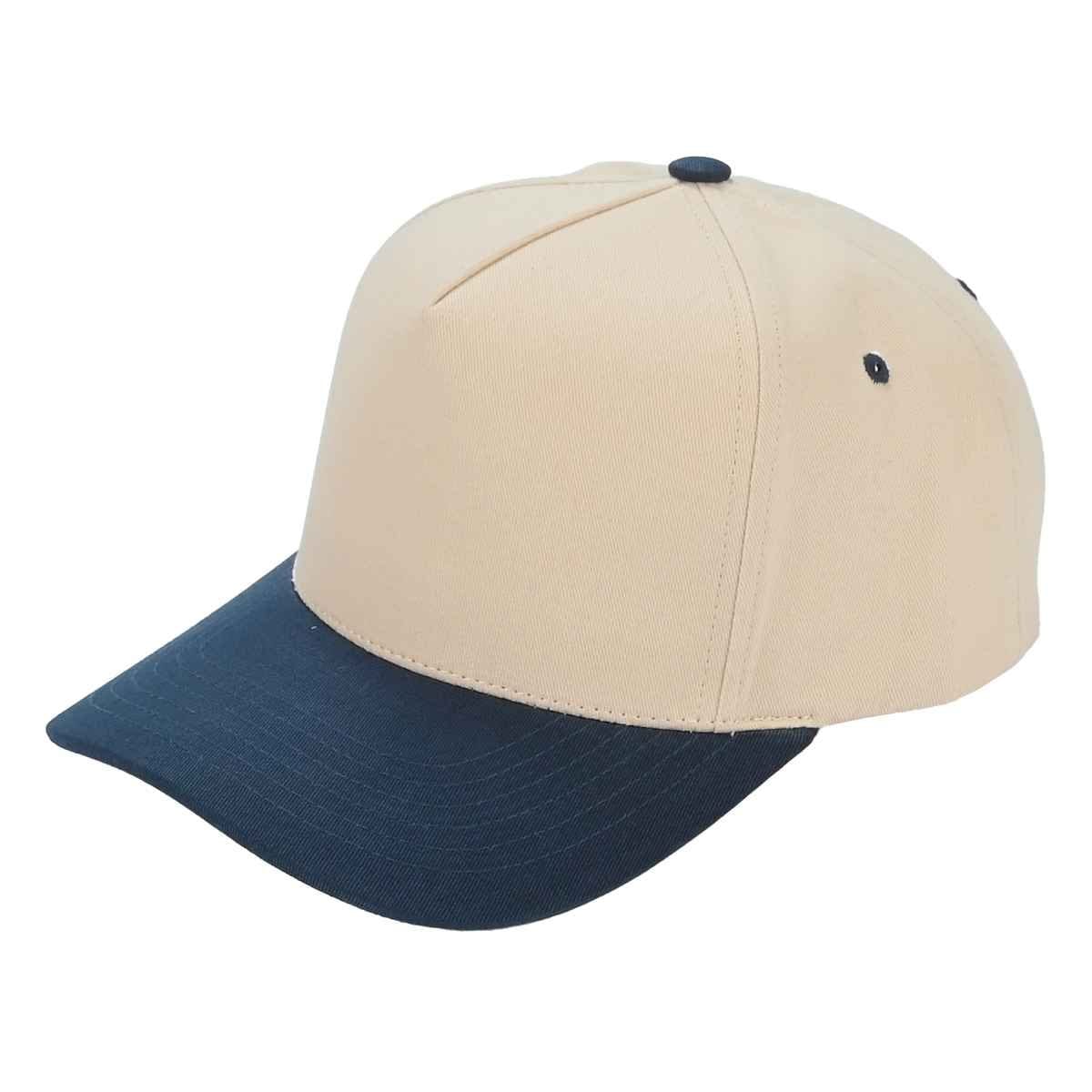 Two Tone Canvas Trucker Hat: Light Pink & Beige