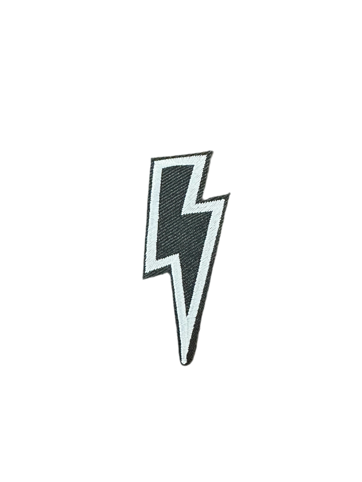 Black and White Lightning Bolt Patch