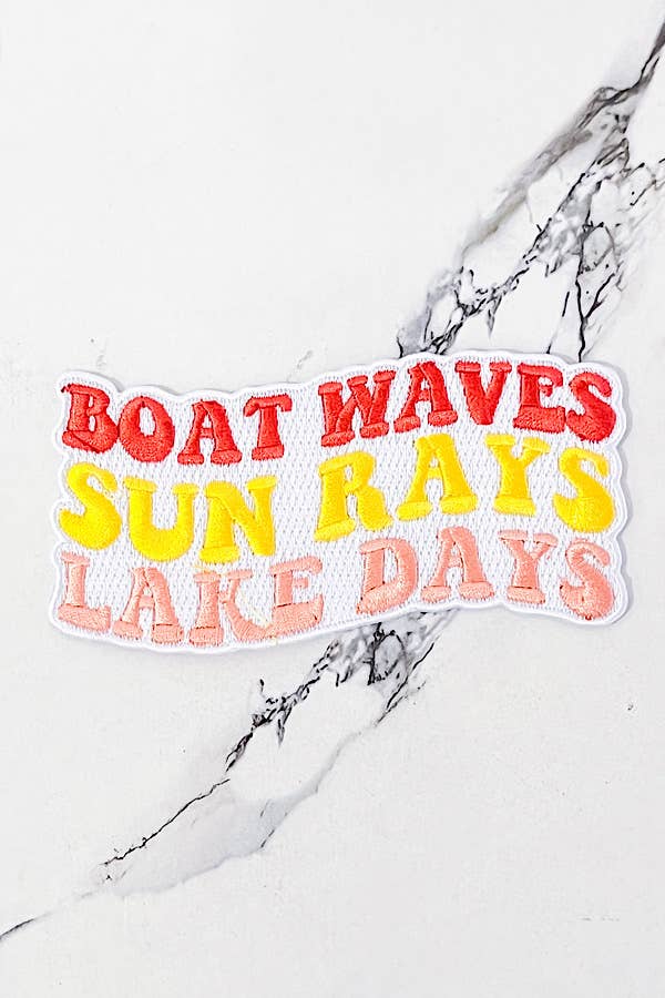 Boat Sun Lake Embroidered Patch