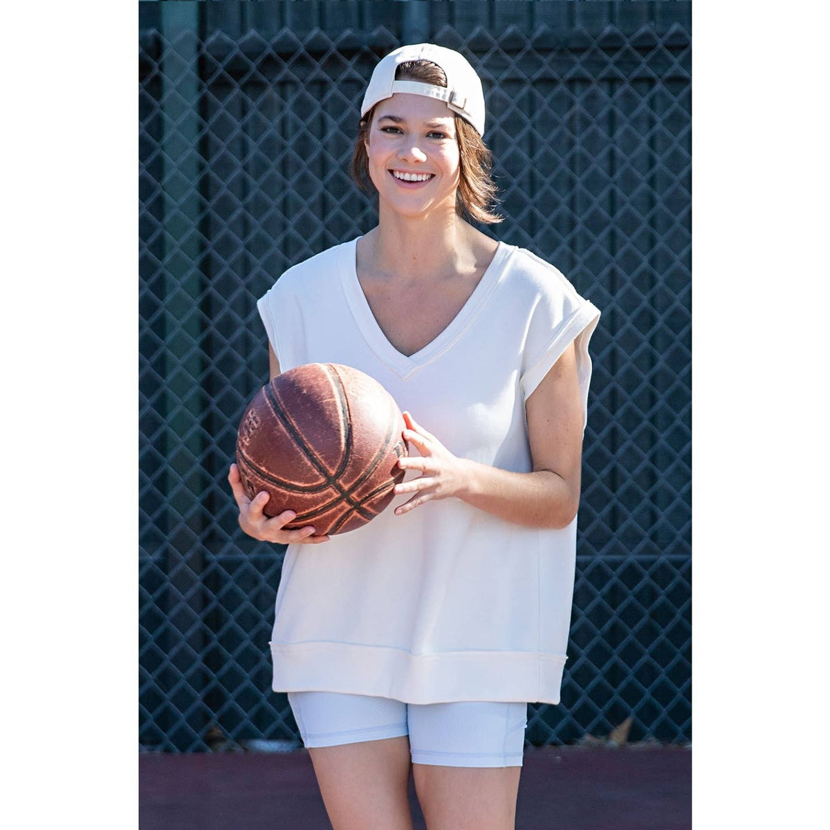 Rae Mode French Terry Kelly Green Oversized Vest Top and Biker Shorts Set