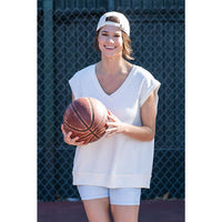 Rae Mode French Terry Kelly Green Oversized Vest Top and Biker Shorts Set