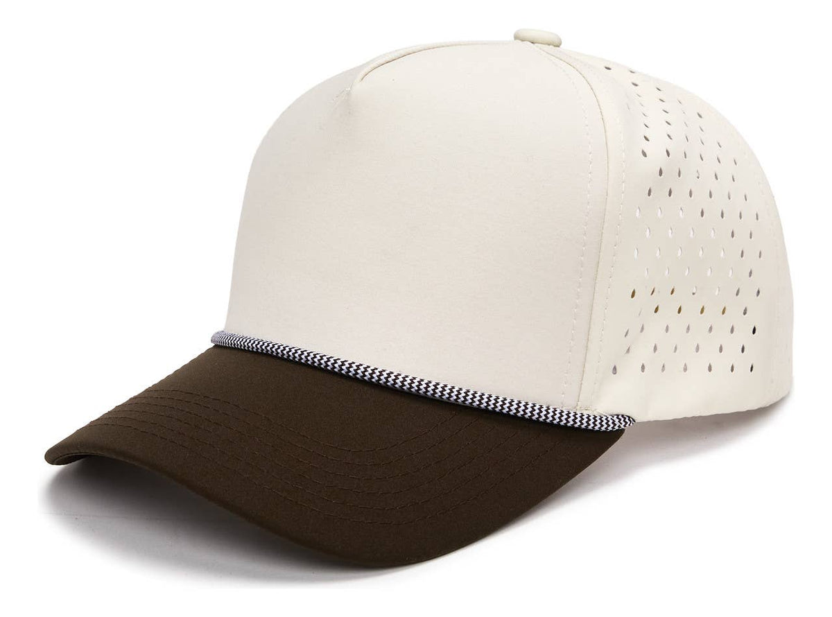 Funky Junque - Blank Laser Cut Golf Rope Cap - Brown/Beige