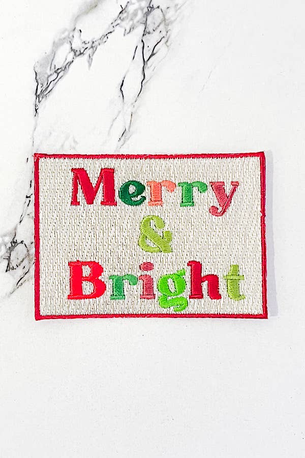 Nash Grey - Merry & Bright Embroidered Patch