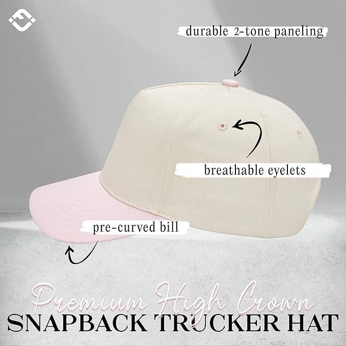 Funky Junque - Two Tone Vintage Snapback Hat - Light Pink/Beige