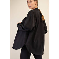 Rae Mode White Crinkle Woven Oversized Shirt