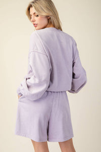 Rae Mode Mineral Washed French Terry Short Set: Mocha