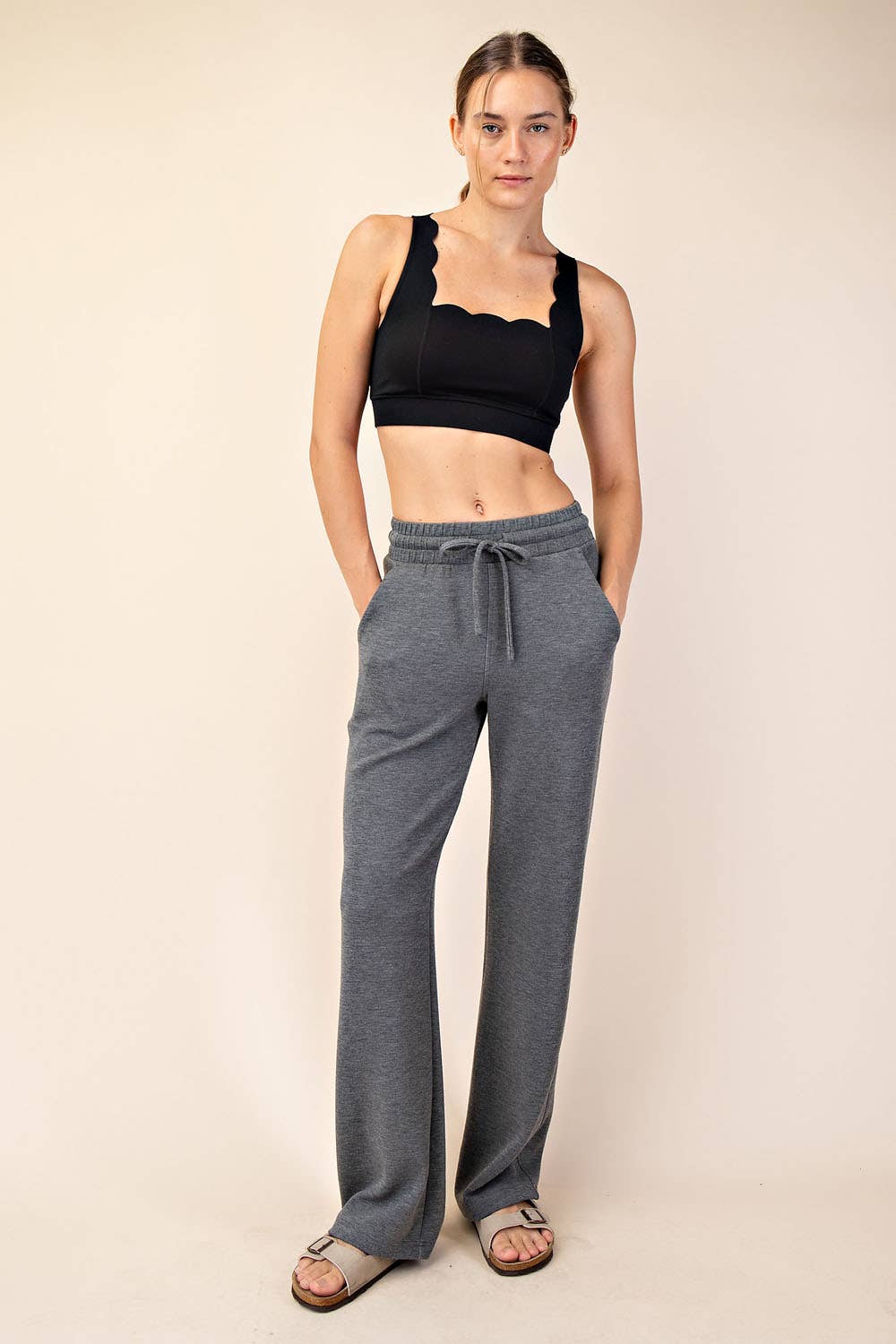 Rae Mode Modal Scuba Straight Pant: Mocha Cream