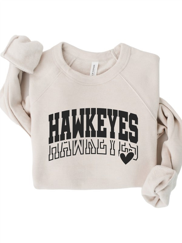 Hawkeyes Heart Premium Bella Canvas Sweatshirt