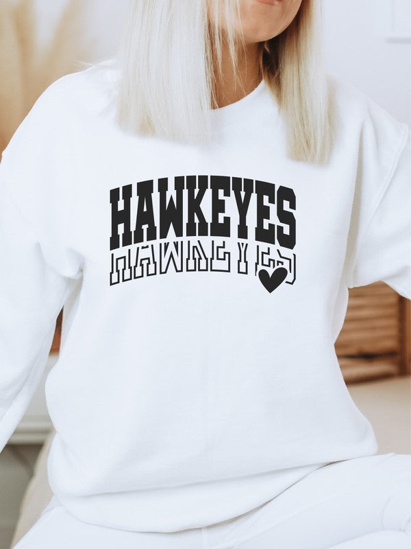 Hawkeyes Heart Premium Bella Canvas Sweatshirt