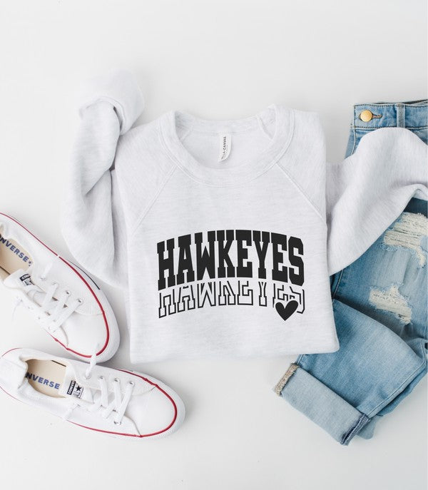 Hawkeyes Heart Premium Bella Canvas Sweatshirt