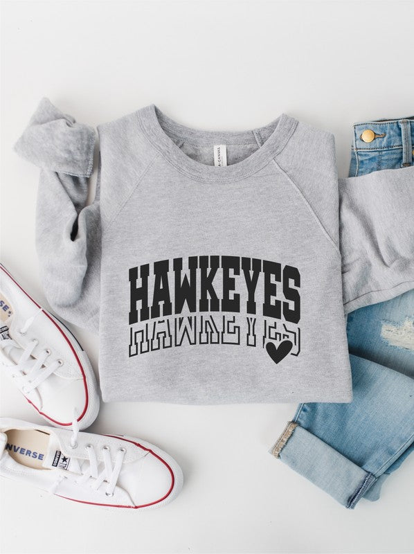 Hawkeyes Heart Premium Bella Canvas Sweatshirt