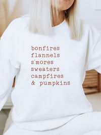 Women's Bonfires Flannels S'mores Bella Crew Sweatshirt