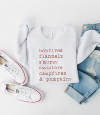 Women's Bonfires Flannels S'mores Bella Crew Sweatshirt