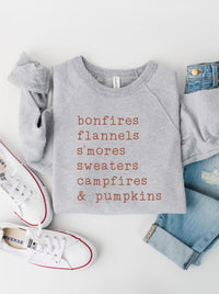 Women's Bonfires Flannels S'mores Bella Crew Sweatshirt